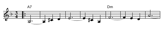Anniversary Waltz    [Dm] - staff notation