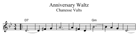 Anniversary Waltz - staff notation