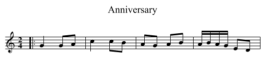 Anniversary - staff notation