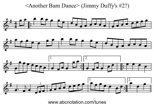 <Another Barn Dance> (Jimmy Duffy's #2?) - staff notation