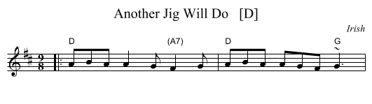 Another Jig Will Do   [D] - staff notation