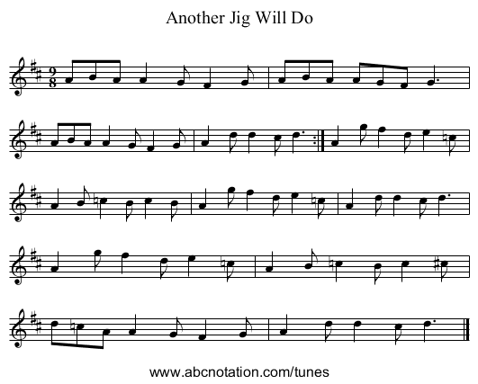 Another Jig Will Do - staff notation
