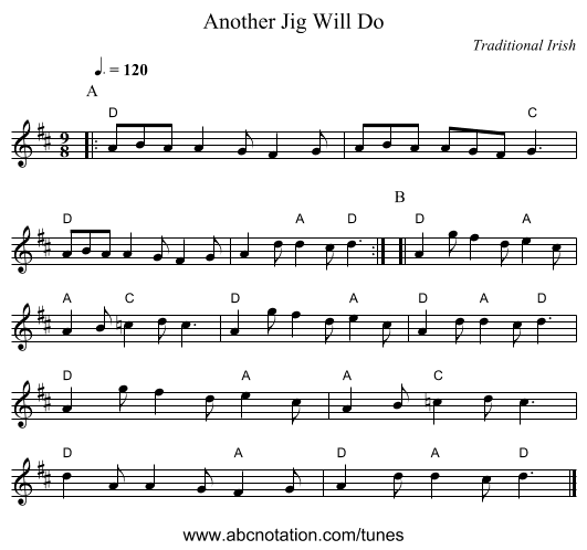 Another Jig Will Do - staff notation
