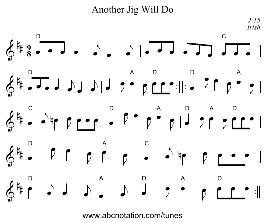 Another Jig Will Do - staff notation