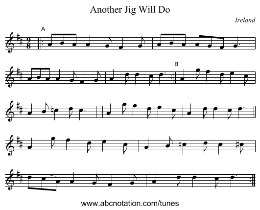 Another Jig Will Do - staff notation