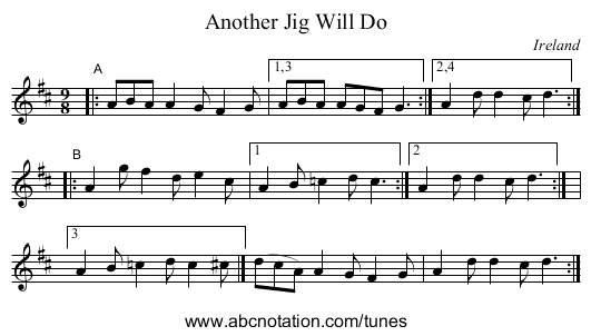 Another Jig Will Do - staff notation