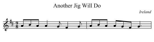 Another Jig Will Do - staff notation