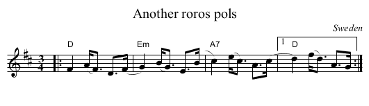 Another roros pols - staff notation