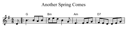 Another Spring Comes - staff notation