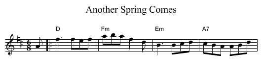 Another Spring Comes - staff notation