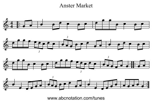 Anster Market - staff notation