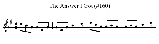 Answer I Got (#160), The - staff notation