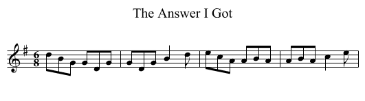 Answer I Got, The  - staff notation