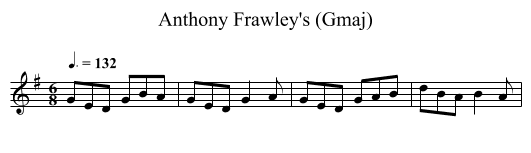 Anthony Frawley's (Gmaj) - staff notation