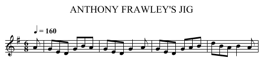 ANTHONY FRAWLEY'S JIG - staff notation