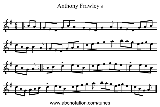 Anthony Frawley's - staff notation