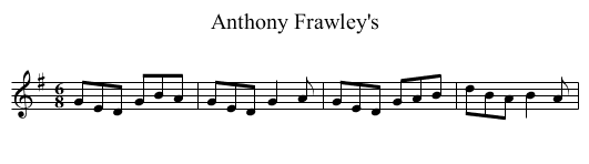 Anthony Frawley's - staff notation