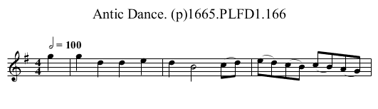 Antic Dance. (p)1665.PLFD1.166 - staff notation