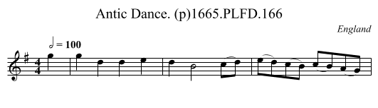 Antic Dance. (p)1665.PLFD.166 - staff notation