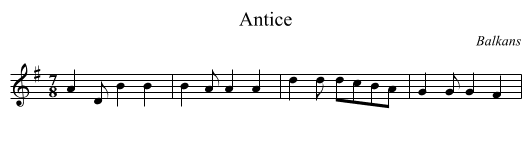 Antice - staff notation