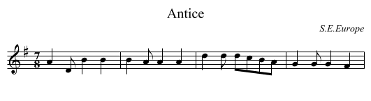 Antice - staff notation
