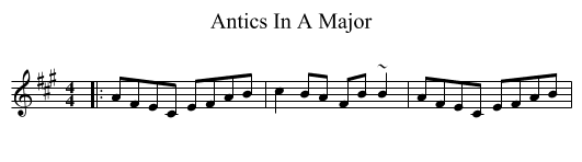 Antics In A Major - staff notation