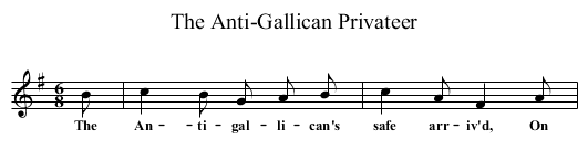 Anti-Gallican Privateer, The  - staff notation