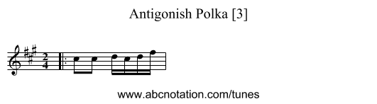 Antigonish Polka [3] - staff notation