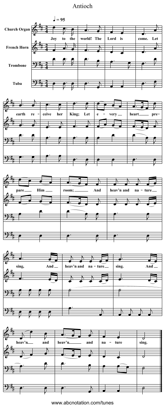 Antioch - staff notation