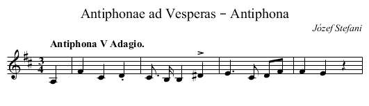 Antiphonae ad Vesperas – Antiphona - staff notation