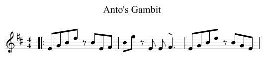 Anto's Gambit - staff notation