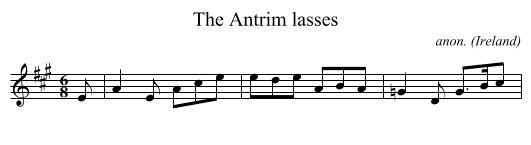 Antrim lasses, The  - staff notation