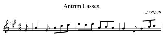 Antrim Lasses. - staff notation