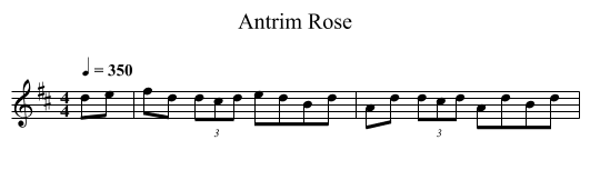 Antrim Rose - staff notation