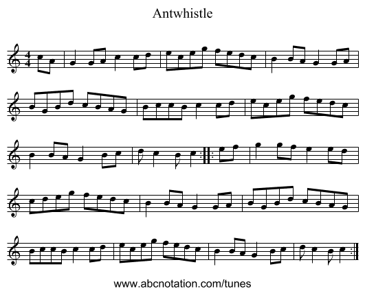 Antwhistle - staff notation