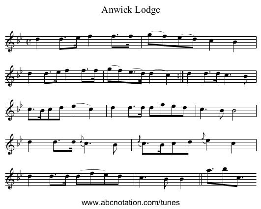 Anwick Lodge - staff notation
