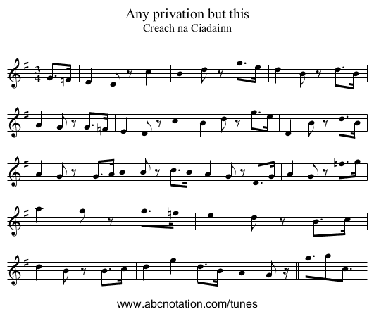 Any privation but this - staff notation