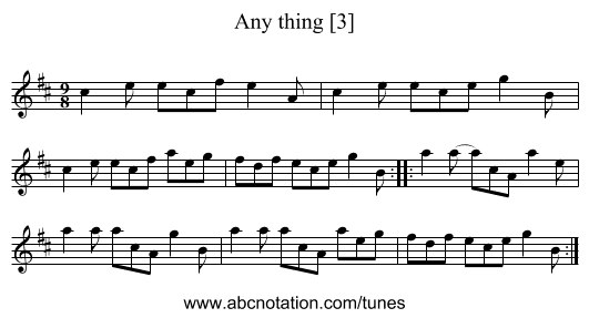 Any thing [3] - staff notation