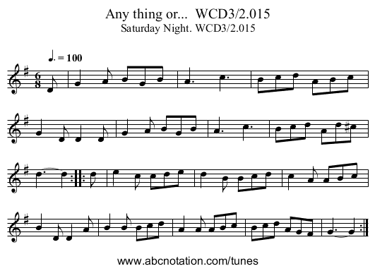 Any thing or...  WCD3/2.015 - staff notation