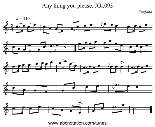 Any thing you please. JGi.093 - staff notation