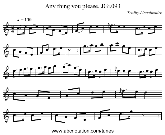 Any thing you please. JGi.093 - staff notation