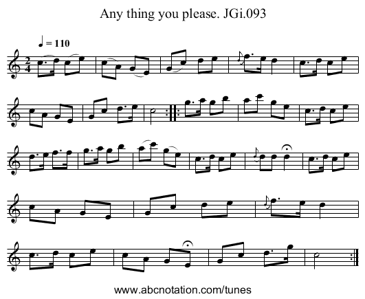 Any thing you please. JGi.093 - staff notation