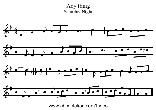 Any thing - staff notation