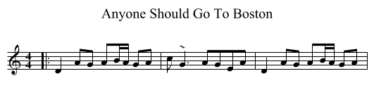 Anyone Should Go To Boston - staff notation