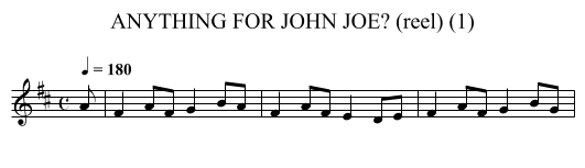 ANYTHING FOR JOHN JOE? (reel) (1) - staff notation