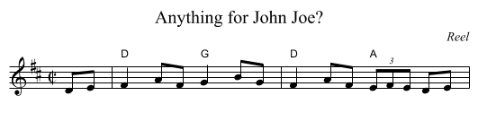 Anything for John Joe? - staff notation
