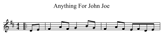 Anything For John Joe - staff notation