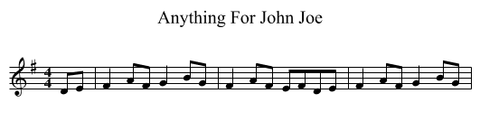 Anything For John Joe - staff notation