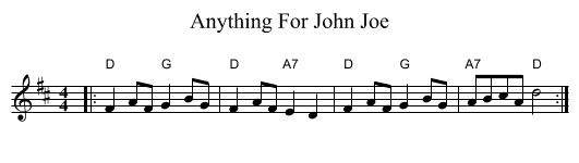 Anything For John Joe - staff notation