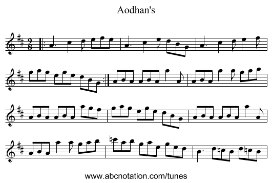 Aodhan's - staff notation